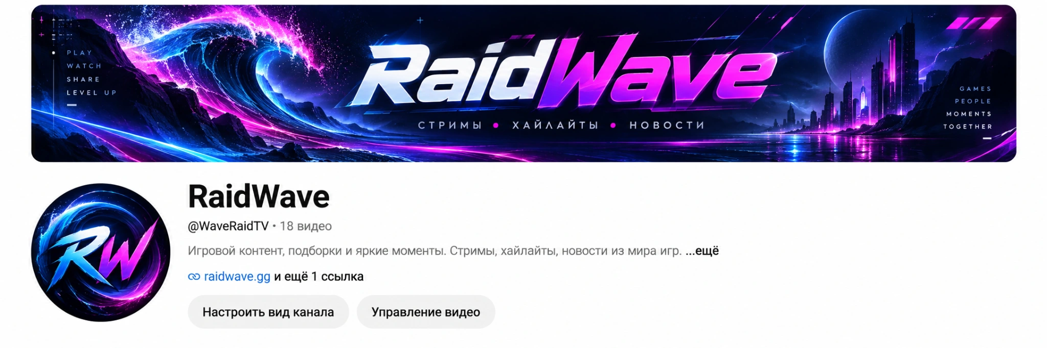 Для YouTube канала: RaidWave